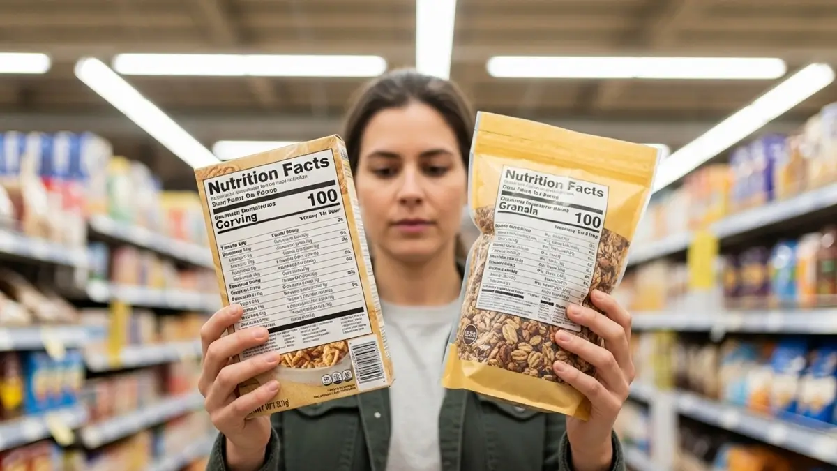 Mitos e Verdades sobre Dietas - Pessoa analisando rótulos de alimentos em um supermercado