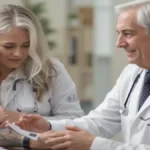 Guia completo para saúde e bem-estar com dicas de alimentação, exercícios e saúde mental em fundo natural.