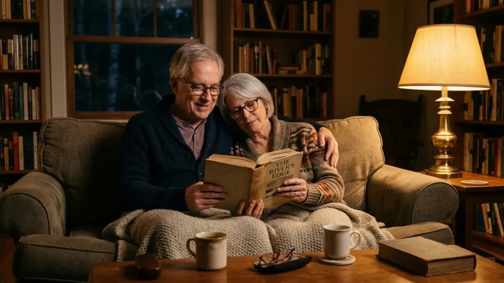 7 Dias de Detox Digital: Desafio para Resetar a Mente 2 Casal lendo livro à noite em rotina de detox digital