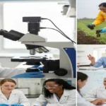 O Papel Crucial das Mulheres na Pesquisa Biomédica - cientistas mulheres de diversas etnias e idades em ambientes de pesquisa.