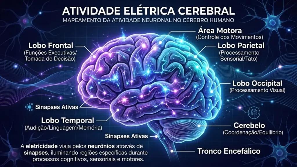 Cérebro humano consumindo 20% da energia do corpo