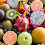 Tigela cheia de frutas frescas e coloridas — representação visual de alimentação saudável e vibrante.