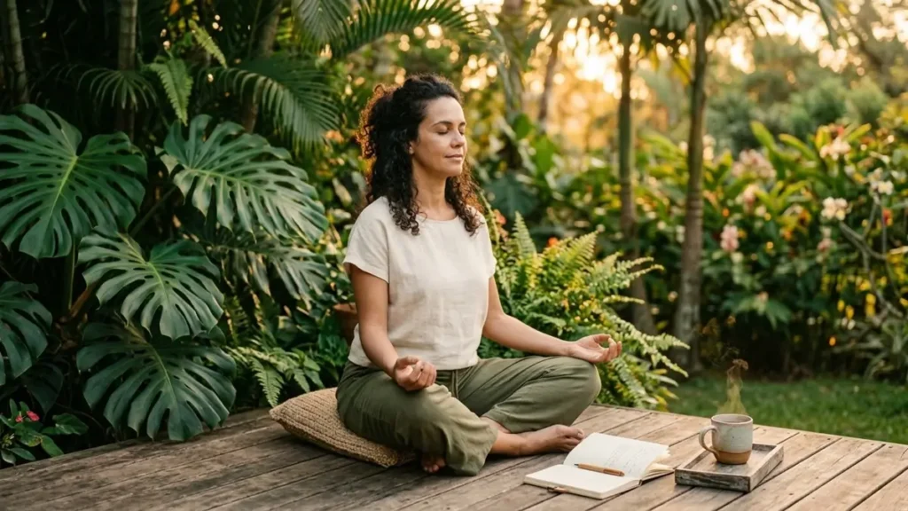 Saúde Mental Blindada: 7 Hábitos Diários Comprovados pela Ciência 1 habitos-para-saude-mental-meditacao-natureza