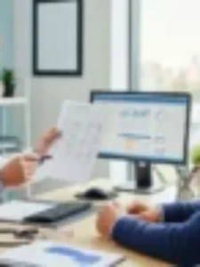 Alerta de Saúde Renal Masculina - Médico analisa exame de sangue de paciente masculino.