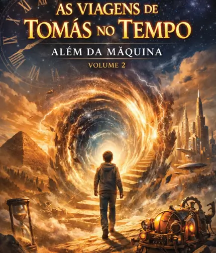 Capa do Livro: As Viagens de Tomás no Tempo - Além da Máquina