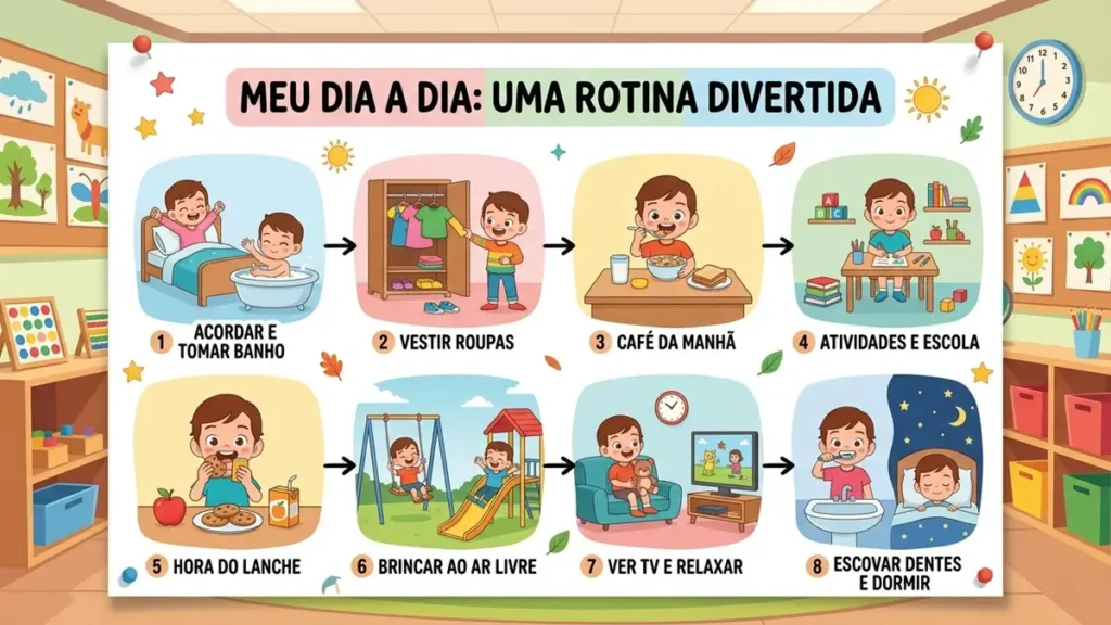 Meu Neto Autista e o Controle Remoto: O Que Esse Comportamento Realmente Significa 2 quadro de rotina visual para criança com TEA