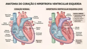 Ilustração do coração afetado pela hipertensão arterial