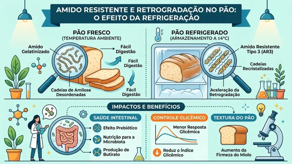 Guardar Pão na Geladeira Aumenta o Amido Resistente? O Que Diz a Ciência 1 Retrogradação do amido explicada de forma visual
