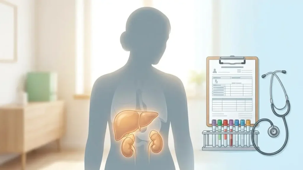 Representação da investigação médica da coceira persistente e suas possíveis causas.