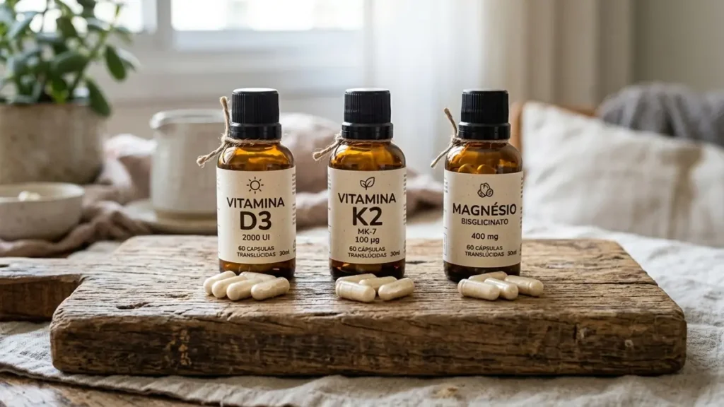 Cálcio Após os 60: O Erro Que Pode Entupir Suas Artérias em Vez de Fortalecer os Ossos 2 Cápsulas de suplementação de Vitamina D3, K2 e Magnésio.
