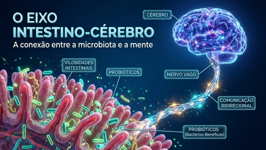 Prisão de Ventre Após os 60: A Química do Seu Segundo Cérebro 1 Eixo intestino-cérebro e a conexão da microbiota intestinal com a prisão de ventre.